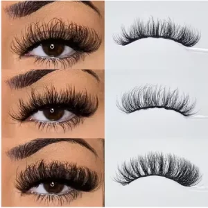 Customizable Length Handmade Fluffy Artificial Mink Eyelashes Private Brand Full Strip Form Eyelash Supplier