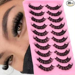 Customizable Lizi Thick Curled Eyelashes Mega Volume D for Synthetic Hair Professional Semi Hand Made Invisible Clear