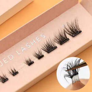 Customizable Logo DIY Press on Cluster DIY Eyelashes Self Adhesive Cluster with No Glue Needed Vegan Eyelash