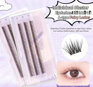 Customizable Natural A type Grafted Eyelashes Single Tufted Fairy Hair Handmade Fiber False Eyelashes 12 Rows Pointy Thin Base