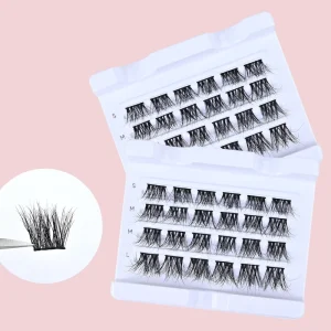 Customizable Natural Black MINK Eyelash Curls Extended Fan Lashes Bundles Handmade 4 Rows Hybrid Light Volume 3D 5D