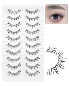 Customizable Natural Looking Subtle Nude Makeup Eyelashes Realistic Soft Synthetic Hair Everyday Minimalist 3D Effect