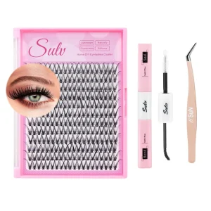 Customizable Pre Cut D Curl Segment Eyelash Extension Kits DIY Cluster Lashes Private Label