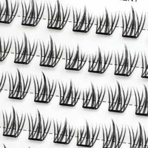 Customizable Self-Adhesive DIY Cluster Lashes Ultra-Chic Wet Lash Effects Manga Anime Makeup Vegan False Eyelashes Natural Style