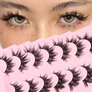 Customizable Spiky Style Reusable Strip Lashes Mermaid 3D Synthetic Hair Semi Hand Made Cruelty Free Eyelashes