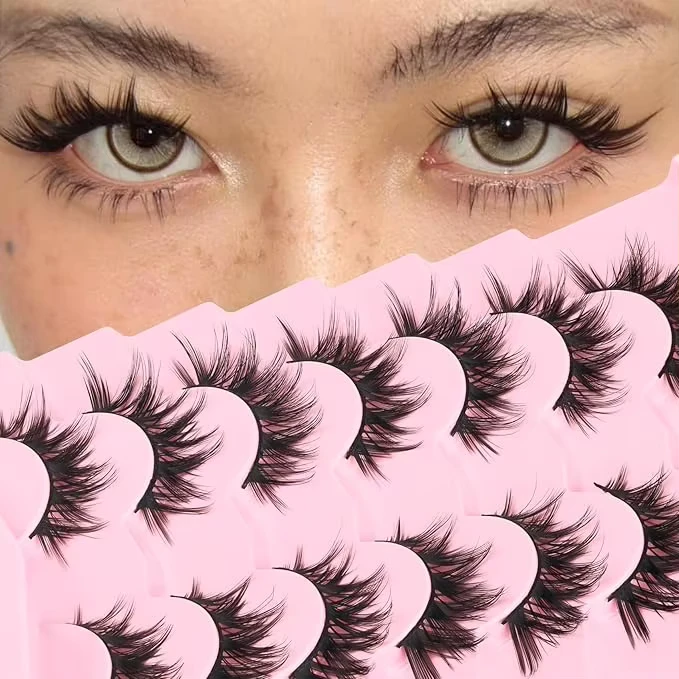 Customizable Spiky Style Reusable Strip Lashes Mermaid 3D Synthetic Hair Semi Hand Made Cruelty Free Eyelashes