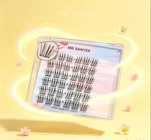 Customize Clustered Eyelash Heat Resistant Waterproof Long Lasting Pre cut Eyelash Clusters for Daily Use