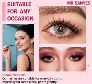 Customize Full Strip Eyelash Segmented Lashes Ultra Soft Synthetic Hair for Simple Daily
