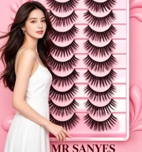 Customize Full Strip Eyelash Wispy Lashes Natural Look Fake Mink Full Strip Eyelash for Simple Daily
