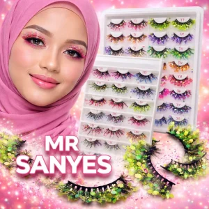 Customize Full Strip Eyelashes Confetti Dream Glitter Lash Palette Multi Color Sparkling