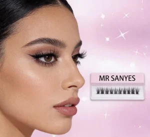 Customize Full Strip Eyelashes Fluffy High End Soft Matte Black Silk Wispy for Daily Use and Natural Look