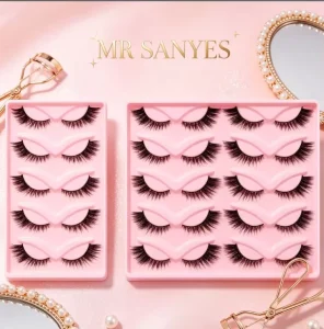 Customize Full Strip Eyelashes Natural Looking Lightweight Clear Band Synthetic Lashes for Daily Beauty Routine