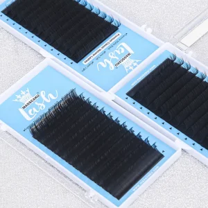 Customize Logo Classic Cashmere Lash Extensions Trays Volume Lashes Matte Black Silk Individual Eyelash Extensions