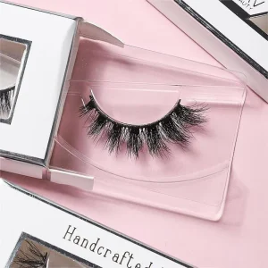 Customize Logo White Pink Box 3D Short Natural Mink Eyelashes Accent Terminal Half Lashes Corner Eyelash