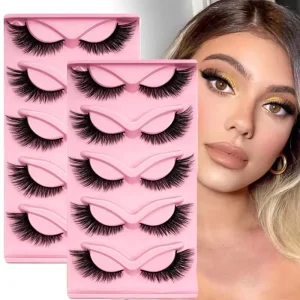 Customize Natural Looking Lightweight Clear Band Synthetic Wispy 3D Curler Fluffy Fox Eye False Full Strip Eyelashes