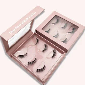 Customized 3 in 1 Set Corner Eyelashes 3D Natural Mink Half Lashes