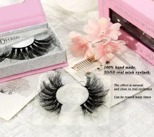 Customized 3D Full Strip Own Brand Natural Long Design Real Mink False Individual Lashes