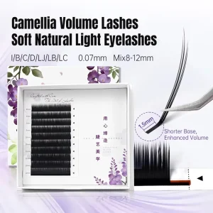 Customized 4D LJ LB LC Curl Camellia Eyelash Extensions 8mm Lashes Extensions Easy Fan Cashmere Lash Trays