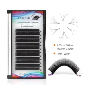 Customized C D Curl Lash Tray Dark Black Korean PBT Fiber Fluffy Individual Eyelashes
