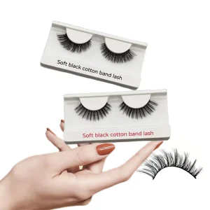Customized LOGO Black Soft Cotton Band Full Strip Eyelashes Makeup Colored Cocktail Vegan Mink Lashes