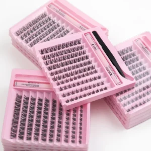 Customized Logo DIY Segment Lashes Set Black Lash Bond & Seal Cluster Lashes 8-14mm Mixed