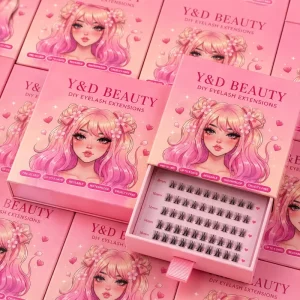 Customized Logo Handmade DIY Pre Glued Vegan Cruelty Free Waterproof Press On Lash Clusters Latex Free Long Lasting 7 15 Days