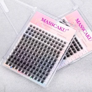 Customized Private Logo DIY Lash Extension Mixed Tray Clusters Eyelashes Fluffy Volume Individual Lashes Cat Eye Lash Extension