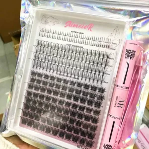 Customized Segmented Cluster Eyelashes 4-in-1 Mixed Sizes 8-16mm DIY Lash Extension Kit