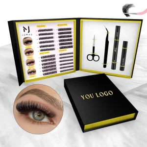 Customized Segmented Eyelashes Cluster 4-in-1 Mixed Sizes 8-16mm DIY Lash Extensions Cluster Lash Kit