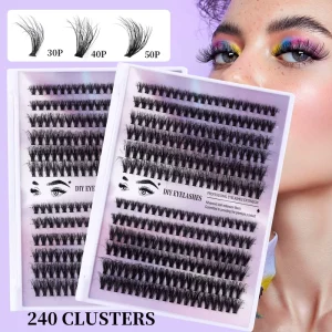 Customized Segmented Eyelashes Cluster 8 10 12 14 16mm Diy Lash Extensions Private Label Diy Cluster Lash Kit
