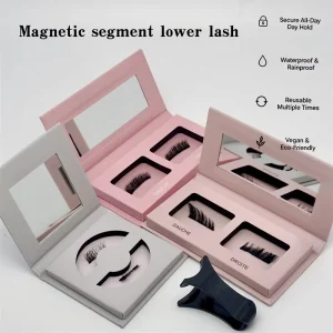 Customized Size Magnetic Lash Clusters with Applicator Waterproof Segmented Magnetic False Eyelashes Natural Wispy Look