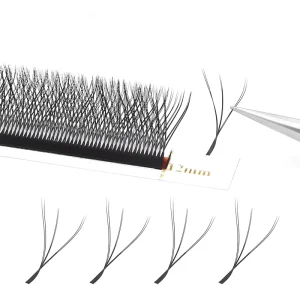 Customized Ww Shape 3d Effect Clover Lashes Fluffy Individual Eyelash Extensions W Lashes