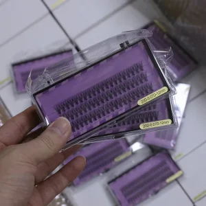Customized logo 30D 40D Heat Bonded Segmented False Eyelashes Wispy Natural Look Individual Cluster Lashes Salon Effect Lashes
