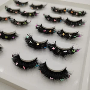 Cute Design Sequin Butterfly Lashes Fluffy Mink Eyelash Vendor Private Label 3D 5D Lash