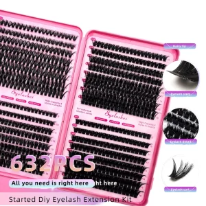 D Curl 0.07mm Full Strip Eyelash Extensions Kit Soft Lightweight Individual Eyelash Supplies Handmade