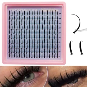 D Curl 14 Rows Spiky Lashes Clusters Volume Individual Lashes Cluster Extensions Spikes Lashes Clusters DIY Fairy Manga Eyelash