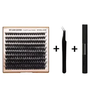 D Curl Black Lash Clusters DIY Eyelash Extensions Full Volume 10 18mm Look Individual Cluster Lashes OEM