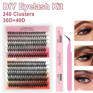 D Curl Cluster Lashes Individual Lash Extensions DIY Segmented Eyelashes Soft Silk Fiber Wispy Volume Lashes For Daily Makeup