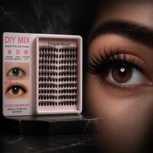 D Curl DIY Cluster Lashes Fluffy 9 16mm Wispy Volume Individual Custom Logo Salon Grade
