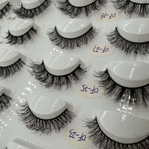 D Curl Fake Dramatic Fluffy Soft Faux Mink False Strip Eyelashes 3D Full Strip Fluffy Lashes Wispy Volume Strip Lashes