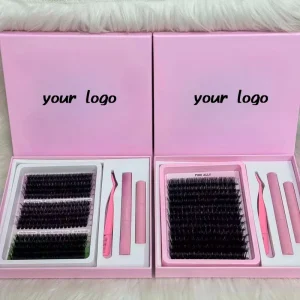 D-Curl Fluffy Lash Cluster Kit with Glue, Cluster Lashes Box and DIY Individual Eyelashes