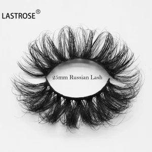 D Curl Full Strip Eyelashes 25mm Real Mink Big Curl Russian Strip Mink Lashes With Private Label Eyelash Package Box
