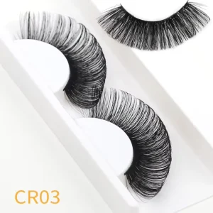 D Curl Natural Eyelash Faux Mink Russian Strip Lashes Deep Curl Russian Volume Mink Strip Lashes D Curl Strip Eyelash