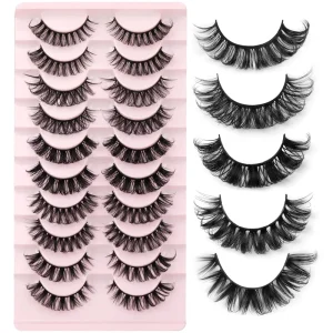 D Curly Mink Eyelash D C Curl Russian Volume False Eyelash Strips Double 3D Faux Mink Eyelashes Vendor
