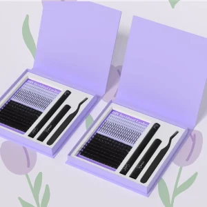 定制徽标 个人 D 型卷睫毛束供应商 蓬松睫毛束 DIY 睫毛延长套件