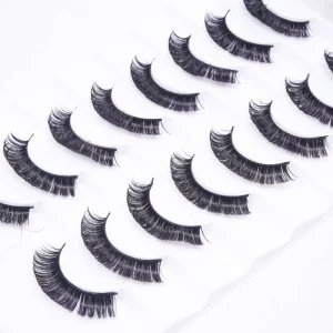 D Durl Russian False Eyelashes Set 16 Pcs 8 Pairs Thick Voluminous Reusable Easy to Apply Flared Lashes for Dramatic Look