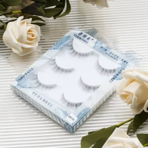 DH10 Private Label Cruelty Free Synthetic Hair Handmade Invisible Clear Band Lashes for Natural Look