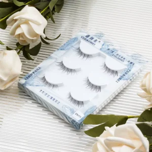 DH11 OEM Handmade Synthetic Strip Eyelashes with Invisible Clear Band 0.05 0.07mm Thickness Cruelty Free & Vegan