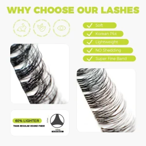 DIY 0.07mm C D Curl Individual Lashes Cluster Eyelashes 8 25mm Length Thick Fluffy Private Label False Eyelashes