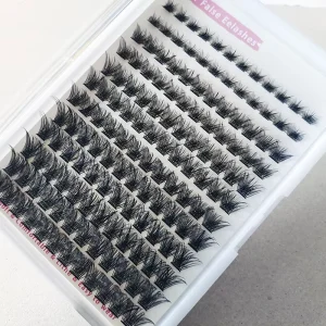 定制DIY人造水貂毛睫毛延长件预制睫毛分段簇状手工制作黑色多彩易上妆大眼妆